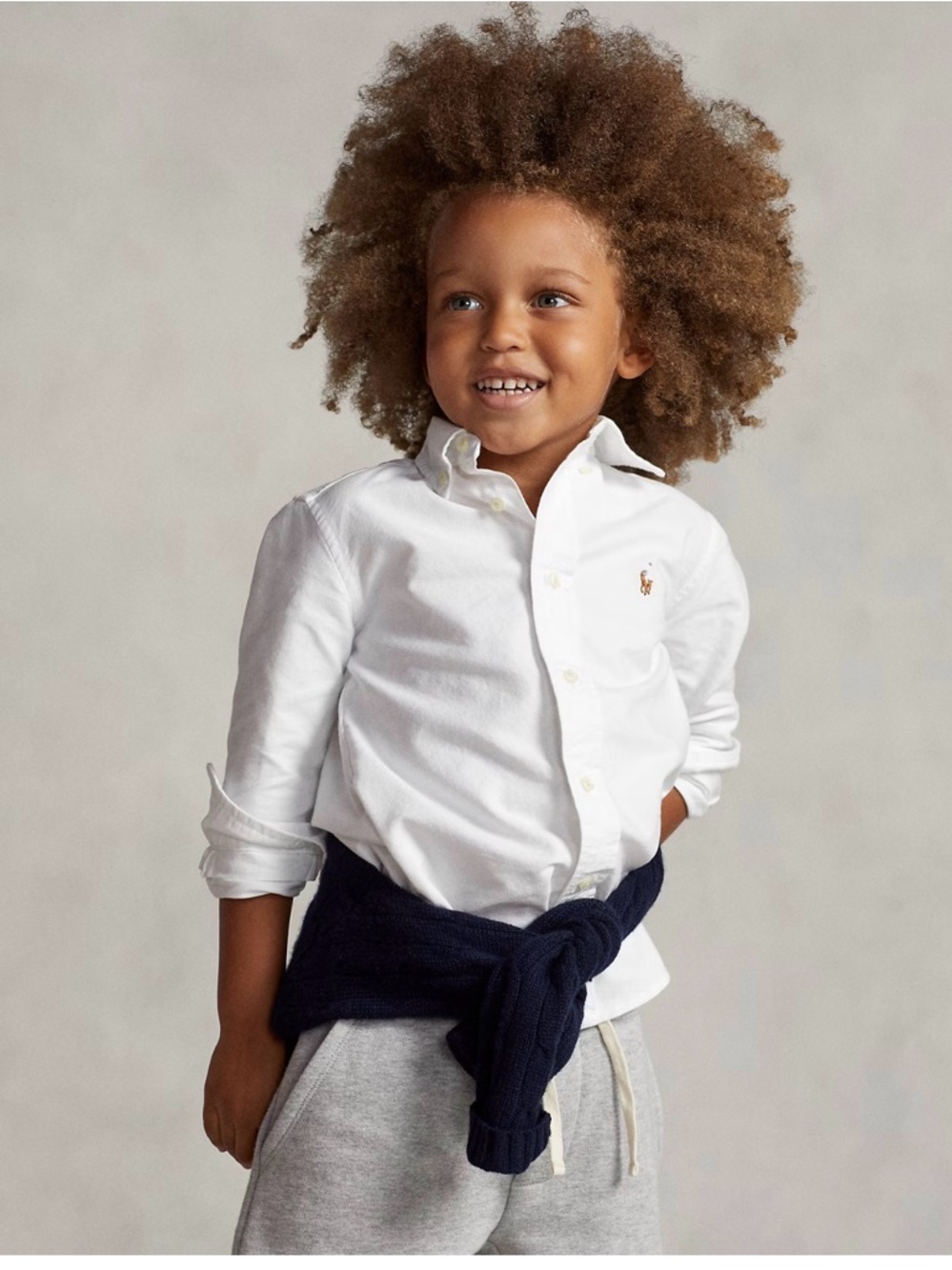Ralph Lauren White Button-Down Oxford Shirt with Embroidered Pony